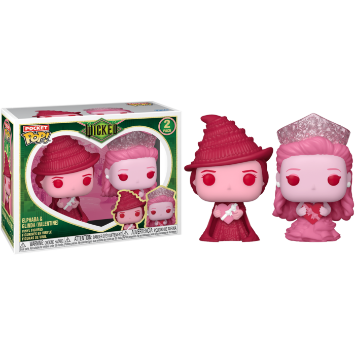 Funko Pocket Pop! Wicked (2024) - Elphaba & Glinda (Valentine) - 2-Pack