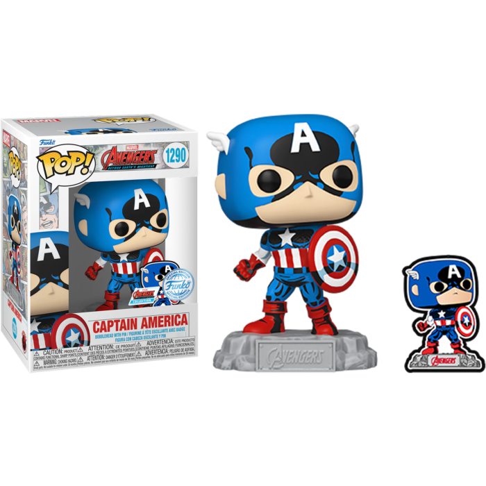 Funko Pop!  The Avengers: Beyond Earth's Mightiest - Captain America 60th with Enamel Pin