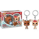 Funko Pocket Pop! Keychain - Rudolph the Red-Nosed Reindeer - Rudolph & Clarice - 2-Pack - The Amazing Collectables