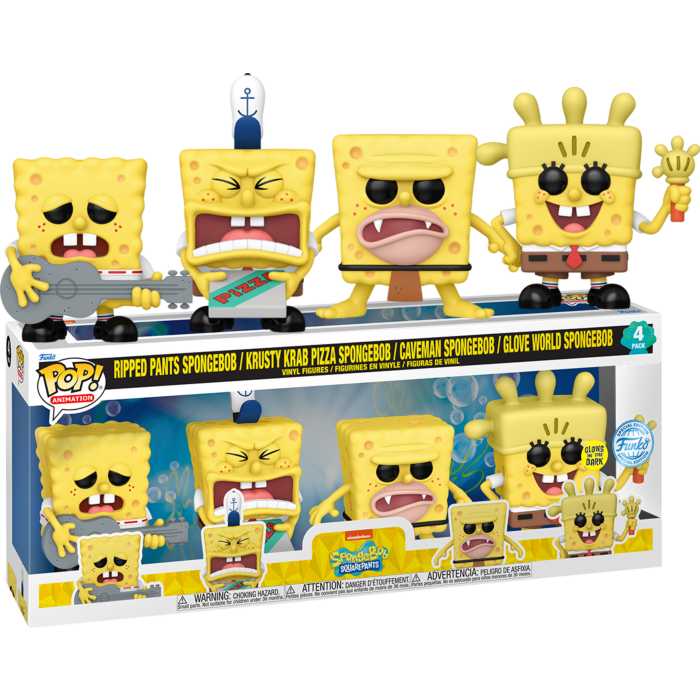 Funko Pop! Spongebob Squarepants - Spongebob Squarepants Glow in the Dark - 4-Pack