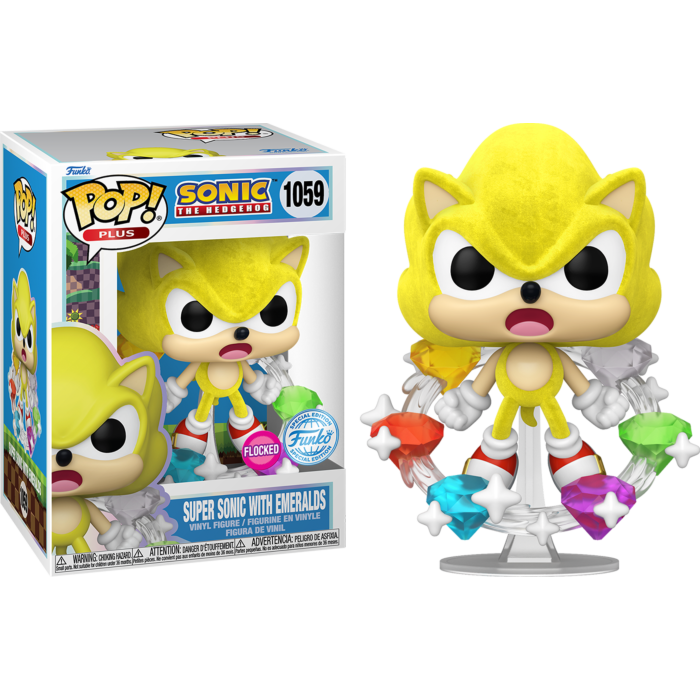 Funko Pop! Sonic the Hedgehog - Super Sonic with Emeralds Flocked