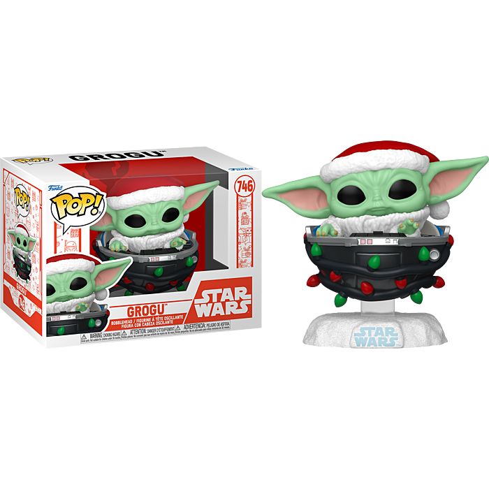 Funko Pop! Star Wars: The Mandalorian - Grogu with Santa Hat in Pram (Holiday)