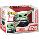 Funko Pop! Star Wars: The Mandalorian - Grogu with Santa Hat in Pram (Holiday)