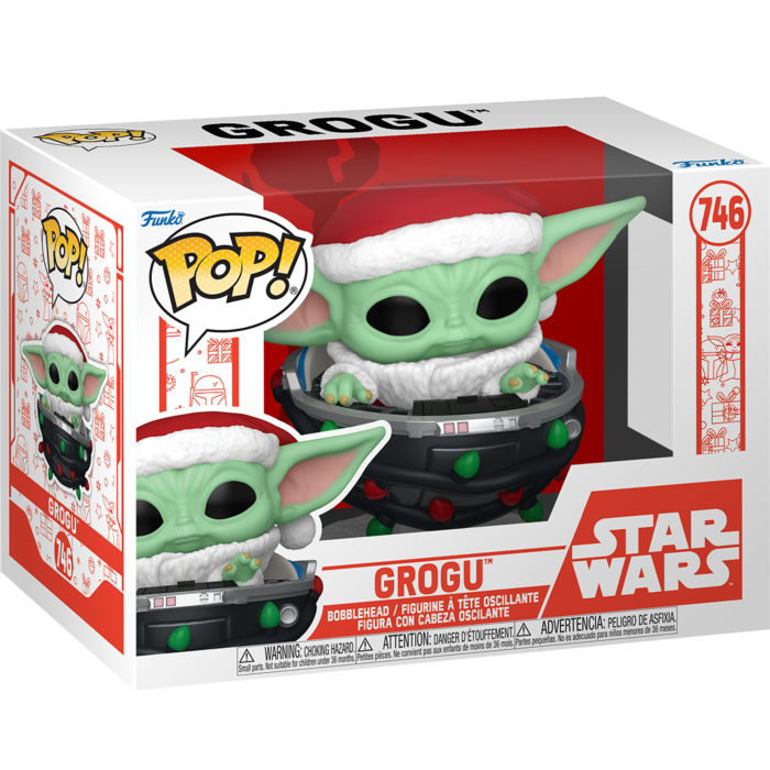 Funko Pop! Star Wars: The Mandalorian - Grogu with Santa Hat in Pram (Holiday)