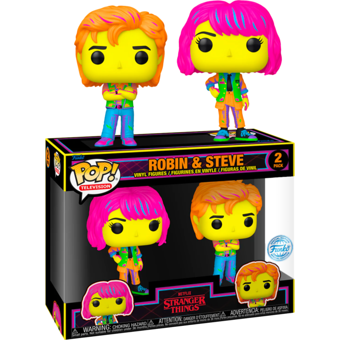 Funko Pop! Stranger Things 4 - Robin & Steve Blacklight - 2-Pack - The Amazing Collectables