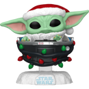 Funko Pop! Star Wars: The Mandalorian - Grogu with Santa Hat in Pram (Holiday)