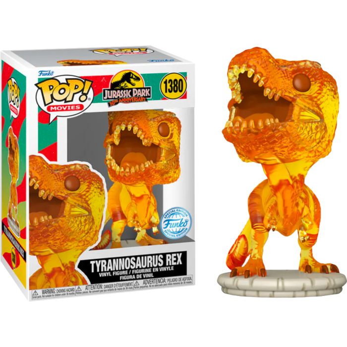 Funko Pop! Jurassic Park - Tyrannosaurus Rex (Amber) 30th Anniversary