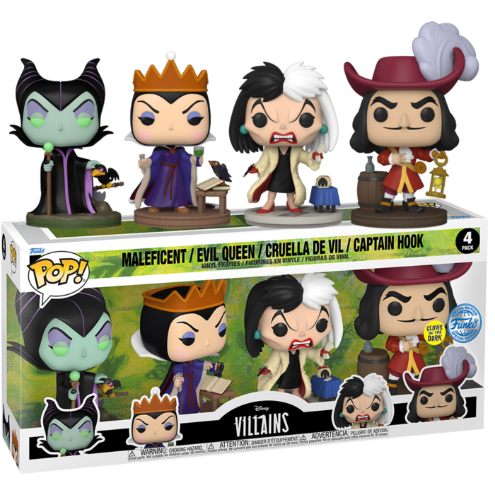 Funko Pop! Disney - Villains Glow in the Dark Pop! Vinyl Figure - 4-Pack - The Amazing Collectables