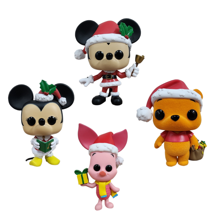Funko Pop! Disney - Holiday - Mickey, Minnie, Piglet, Winnie the Pooh Flocked - 4-Pack - The Amazing Collectables