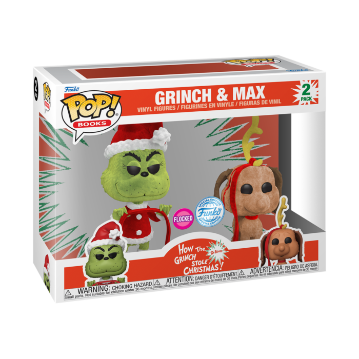 Funko Pop! How the Grinch Stole Christmas! - The Grinch & Max Flocked - 2-Pack