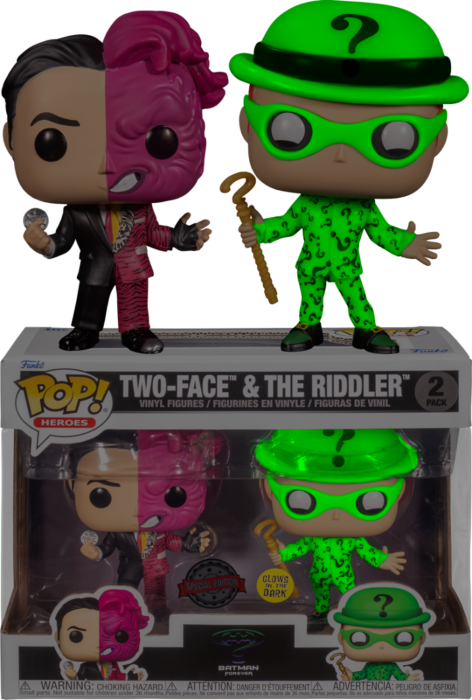 Funko Pop! Batman Forever (1995) - Two Face & The Riddler Glow in the Dark - 2-Pack - The Amazing Collectables