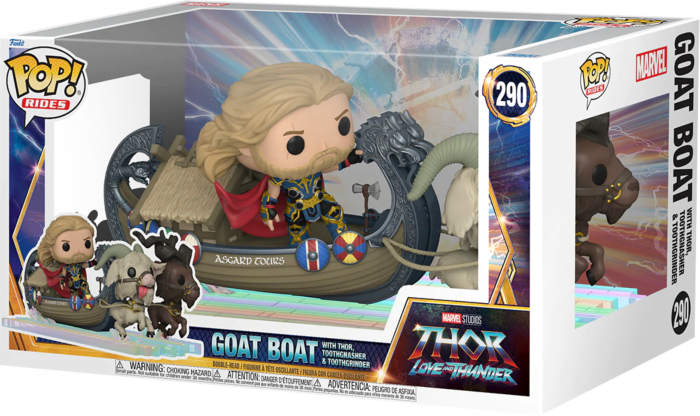 Funko Pop! Rides - Thor 4: Love and Thunder - Thor, Toothgnasher & Toothgrinder with Goat Boat - The Amazing Collectables