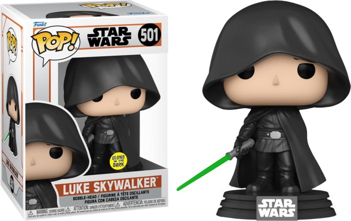 Funko Pop! Star Wars: The Mandalorian - Luke Skywalker with Lightsaber Glow in the Dark