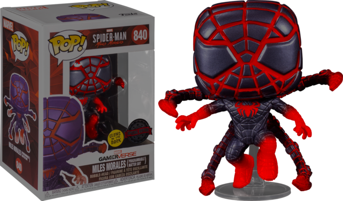 Funko Pop! Marvel’s Spider-Man: Miles Morales - Miles Morales in Programmable Matter Suit Jumping Glow in the Dark