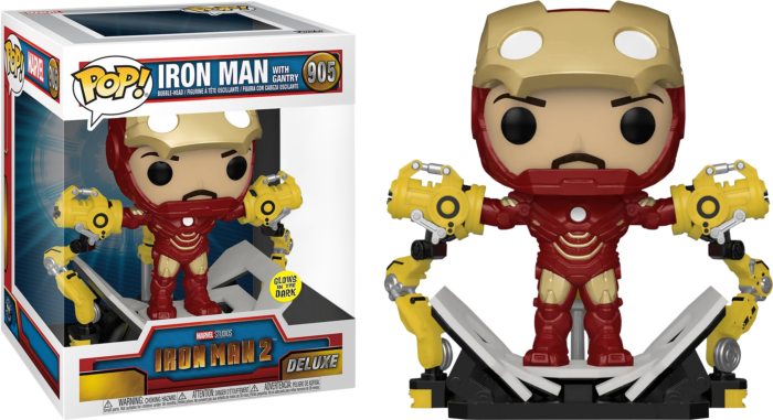 Funko Pop! Iron Man 2 - Iron Man MKIV with Gantry Glow in the Dark Deluxe