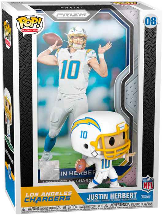 Funko Pop! Trading Cards - NFL Football - Justin Herbert Los Angeles Chargers with Protector Case