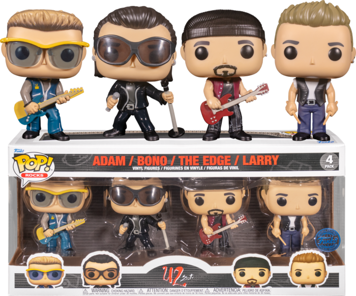 Funko Pop! U2 - Bono, Larry, Edge & Adam Zoo TV - 4-Pack - The Amazing Collectables