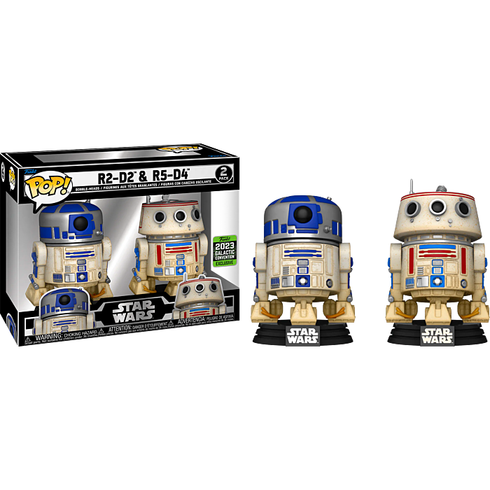 Funko Pop! Star Wars -  R2-D2 & R5-D4 - 2-Pack (2023 Galactic Convention Exclusive) - The Amazing Collectables