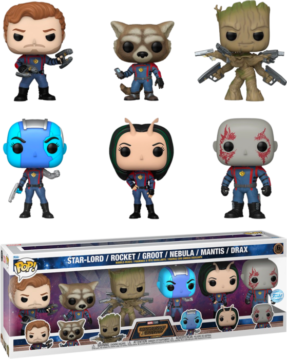 Funko Pop! Guardians of the Galaxy Vol. 3 - Star Lord, Rocket, Groot, Nebula, Mantis & Drax - 6-Pack - The Amazing Collectables