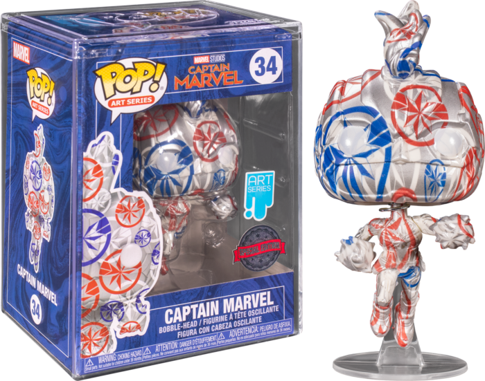 Funko Pop! Captain Marvel - Captain Marvel Patriotic Age Artist Series with Pop! Protector
