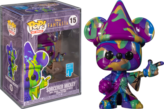 Funko Pop! Fantasia - Sorcerer Mickey Purple & Green Artist Series 80th Anniversary with Pop! Protector