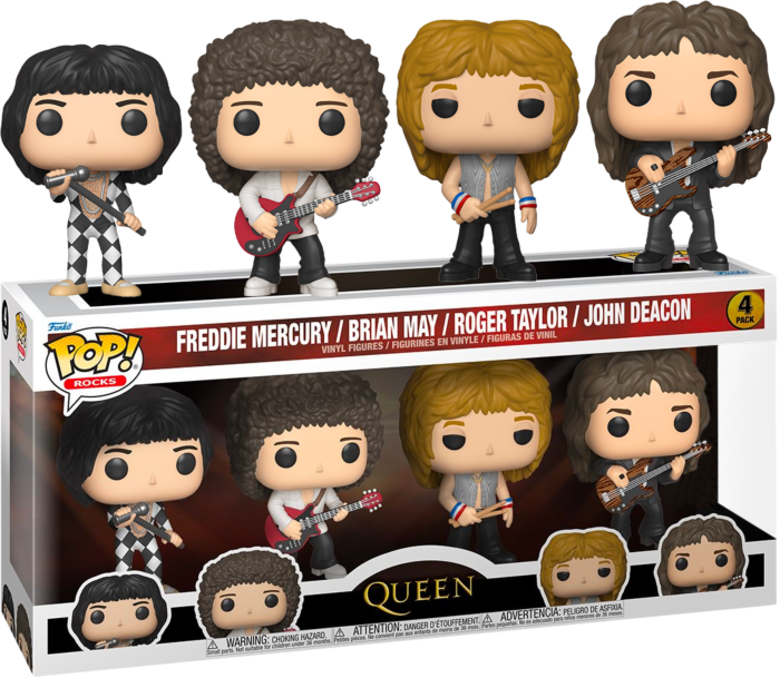 Funko Pop! Queen - Freddie Mercury, Roger Taylor, Brian May & John Deacon - 4-Pack - The Amazing Collectables