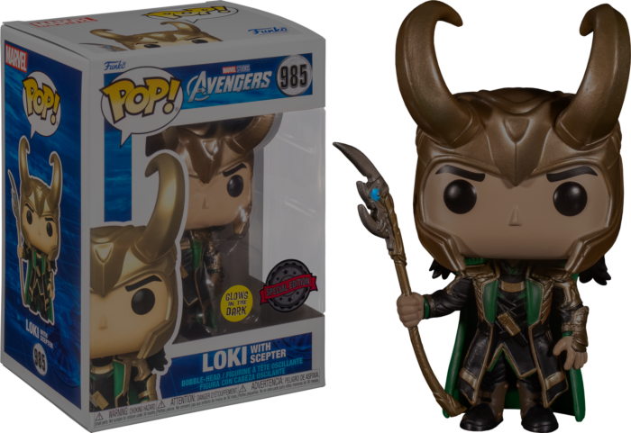 Funko Pop! The Avengers - Loki with Sceptor Glow in the Dark