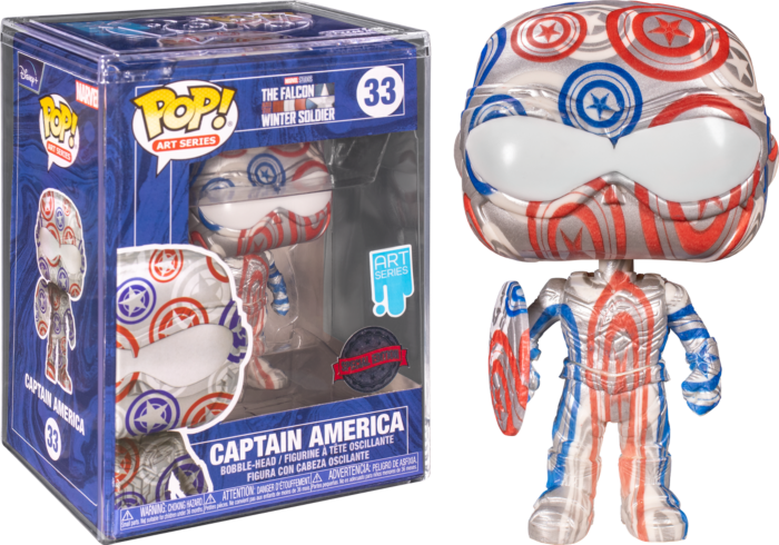 Funko Pop! The Falcon and the Winter Soldier - Captain America Patriotic Age Artist Series with Pop! Protector