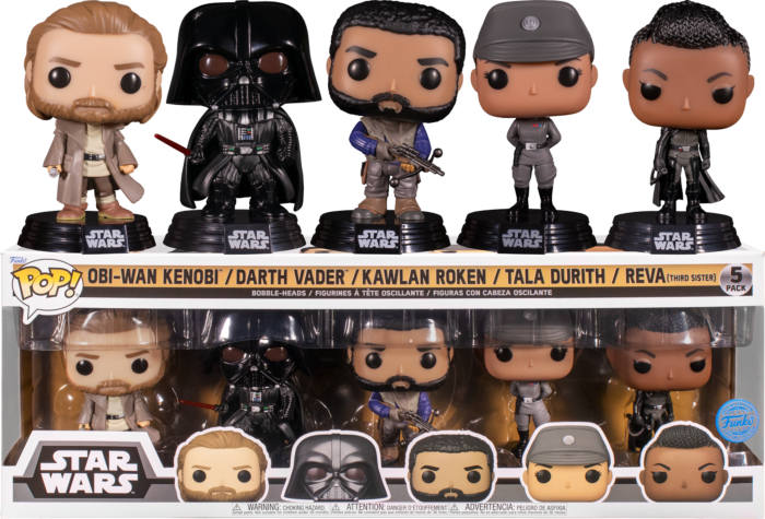 Funko Pop! Star Wars: Obi-Wan Kenobi - Obi-Wan, Darth Vader, Kawlan Roken, Tala Durith & Reva - 5-Pack - The Amazing Collectables