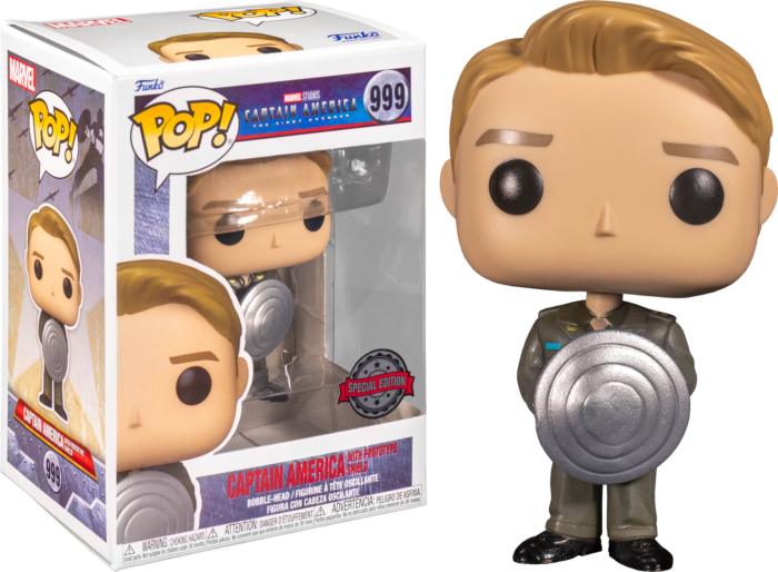 Funko Pop! Captain America: The First Avenger - Captain America with Prototype Shield Metallic