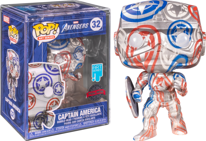 Funko Pop! The Avengers - Captain America in Stark Tech Suit Patriotic Age Artist Series with Pop! Protector