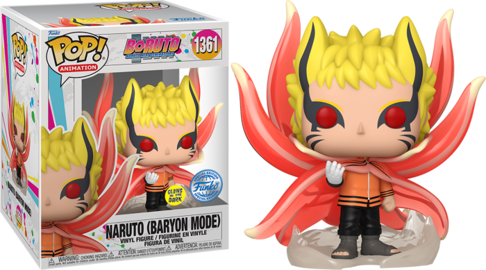 Funko Pop! Boruto: Naruto Next Generations - Naruto (Baryon Mode) Glow in the Dark 6" Super Sized