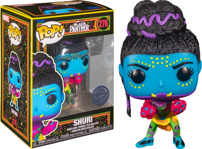 Funko Pop! Marvel: Blacklight - Shuri, Wasp, Gamora & Nebula Blacklight - Bundle (Set of 4) - The Amazing Collectables