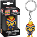 Funko Pocket Pop! Keychain - Marvel: Lucha Libre Edition - La Estrella Cosmica Captain Marvel - The Amazing Collectables