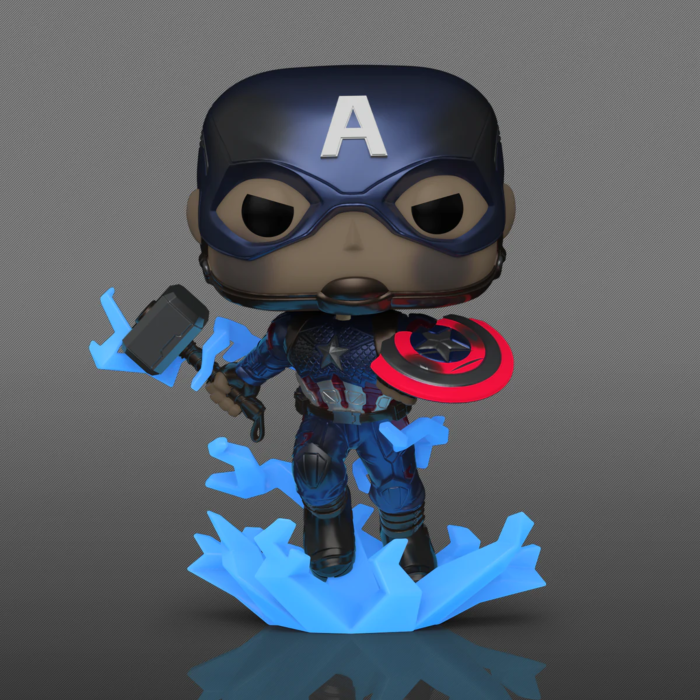 Funko Pop! Avengers 4: Endgame - Captain America with Mjolnir Metallic Glow in the Dark