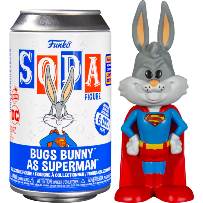 Funko -  Looney Tunes - Bugs Bunny As Superman - SODA Vinyl Figure in Collector Can (2023 Wondrous Convention Exclusive) - The Amazing Collectables