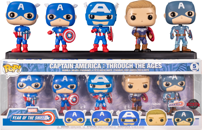 Funko Pop! Marvel: Year Of The Shield - Captain America Through the Ages - 5-Pack - The Amazing Collectables