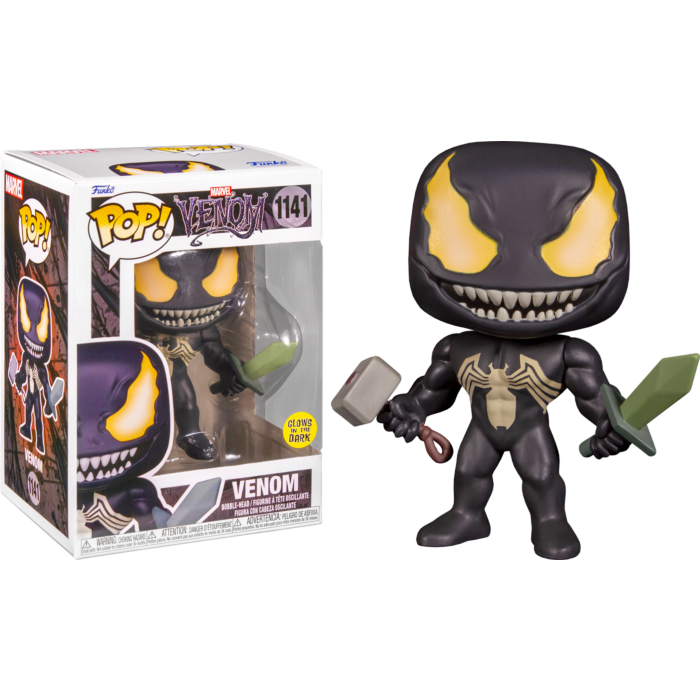 Funko Pop! Venom - Venom with Mjolnir and Sword Glow in the Dark