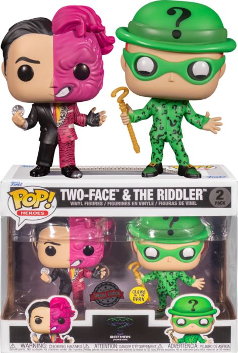 Funko Pop! Batman Forever (1995) - Two Face & The Riddler Glow in the Dark - 2-Pack - The Amazing Collectables