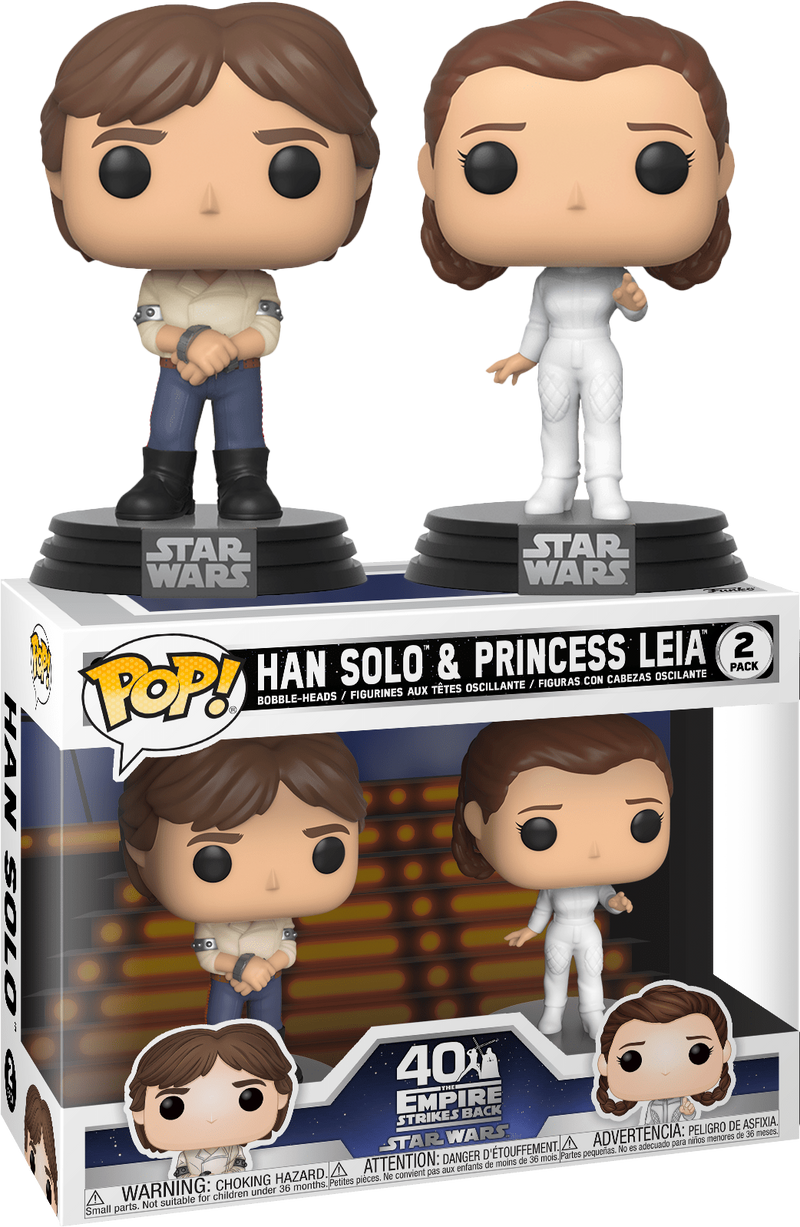 Funko Pop! Star Wars Episode V: The Empire Strikes Back - Han Solo & Princess Leia - 2-Pack - The Amazing Collectables