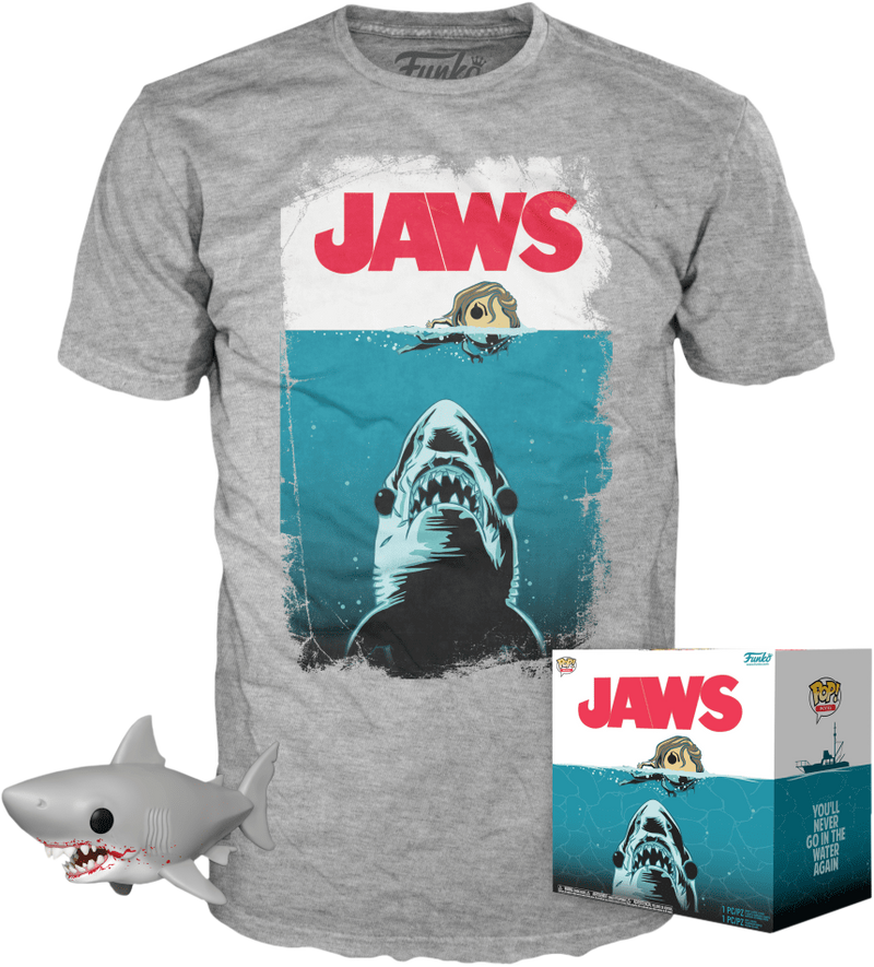 Funko - Jaws - Bloody Great White Shark 6" Super Sized - Vinyls Figure & T-Shirt Box Set - The Amazing Collectables